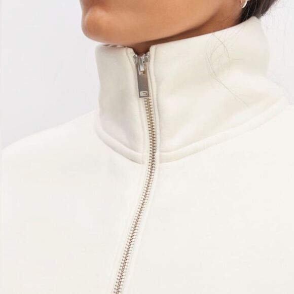 & NWT Everlane The ReTrack Half-Zip Sweatshirt Bone Small - Picture 3 of 5